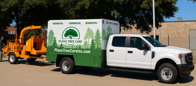 Plano Tree Care crew providing residential tree services in North Texas
